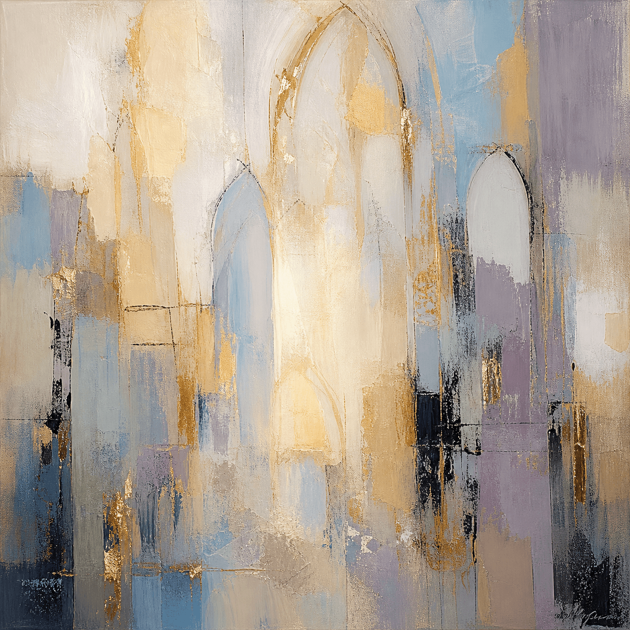 Chapel Light, Layered acrylic on canvas