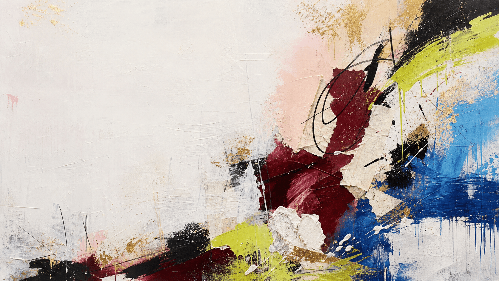 Abstract acrylic and mixed-media artwork